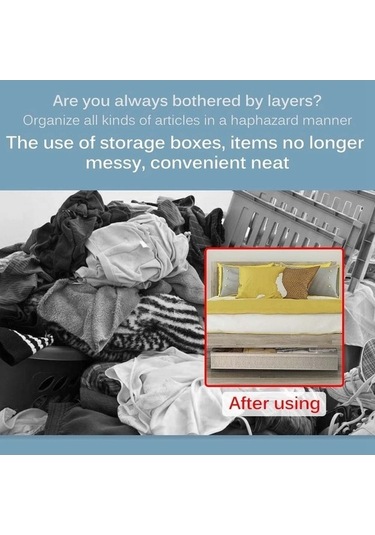 Dancemonkey Katlanabilir Yatak Altı Çanta Yatak Saklama Kutuları Kalın Nefes Alabilen Yatak Altı Giysi Saklama Torbaları Fermuarlı Organizatör Gri, Altın