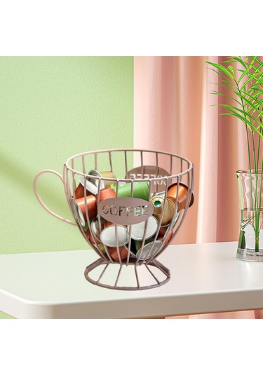 Suntek Kahve Kapsül Düzenleyici Depolama Sepeti Ekran Ev Dekoru Pembe