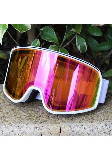 Willowhaven Bollfo Anti Fog Çift Katlı Yetişkin Kayak Gözlüğü Black Red Tpu Çerçeve Ayar Kayış