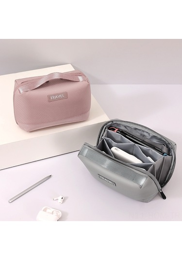 Suofeng Yolculuk Dijital Aksesuarları Organizer: Pu Malzeme Mouse Kulaklık Şarj Kablosu Saklama Çantası Pembe