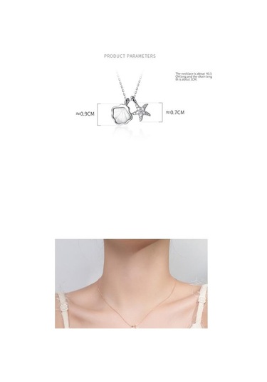 925 Ayar Gümüş Deniz Yıldız Ve Kabuk Kolye Kolye Kadınlar Için Hayvan Takı Kolyeler Altın - Gümüş