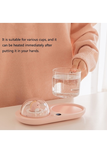 Sones Gece Lambası Aromaterapi Isıtma Altlığı Süt Isıtma Sabit Sıcaklık Altlığı, Ab Fişi Pembe