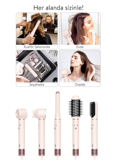 Sinbo Pro Airwrap Compact Uzun Multi-Styler 5in1 Saç Şekillendirme Seti