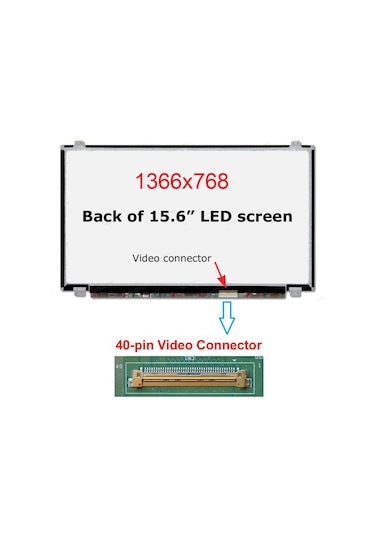 Toshiba Uyumlu Satellite C55-A-1Nu Ekran 15.6 Slim 40 Pin Panel