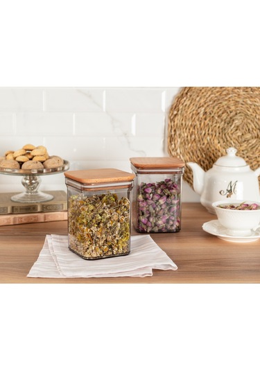 Madame Coco Kaviera 1000ml Ahşap Kapaklı Saklama Kabı 2'li 1ksakl04321000ml-füme Çok Renkli Madame Coco Kaviera 1000ml Ahşap Kapaklı Saklama Kabı 2'li 1ksakl04321000ml-füme Çok Renkli