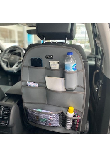 Alfa Romeo 164 Deri Koltuk Arkası Organizer Koruyucu Gri 2 Adet Fs