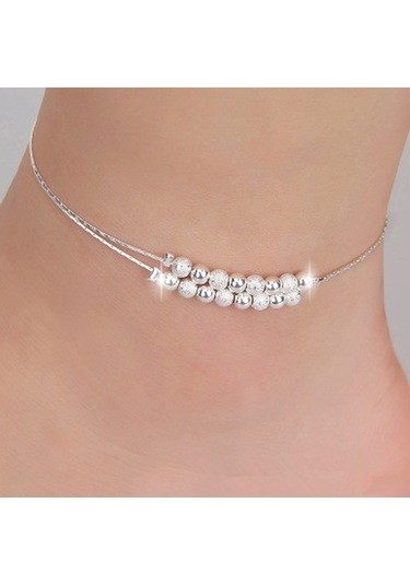 Sones Basit Moda Buzlu Boncuk Kişilik Gümüş Kaplama Bileklik Gümüş