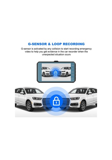 Gajeena "1080p Dokunmatik Ekranlı Araç Kamerası - Gece Görüşlü Çift Lensli Dvr Kayıt Cihazı"