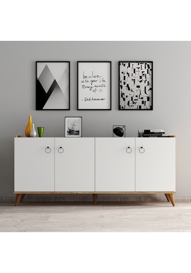 Tanmob Modern Konsol Beyaz - Çam - Ksl0103