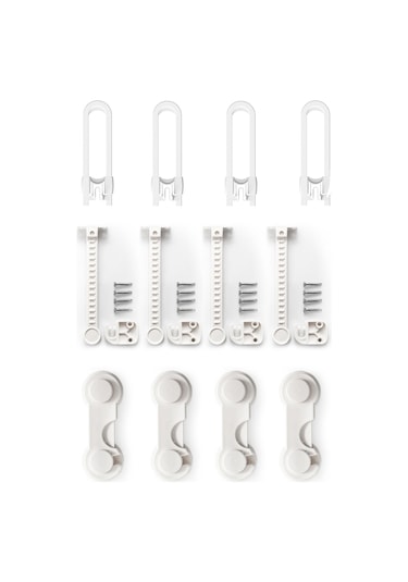 İdeal Baby 4Er Raylı Dolap Kilidi + Pencere Kilidi + Kapak Kilidi Çok Renkli