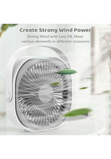 Pazly Çevreleyici Masa Fanı M102, 4000mah Pil, 360 Derece Dönem, Sessiz, Taşınabilir, Ev Tipi, Pembe