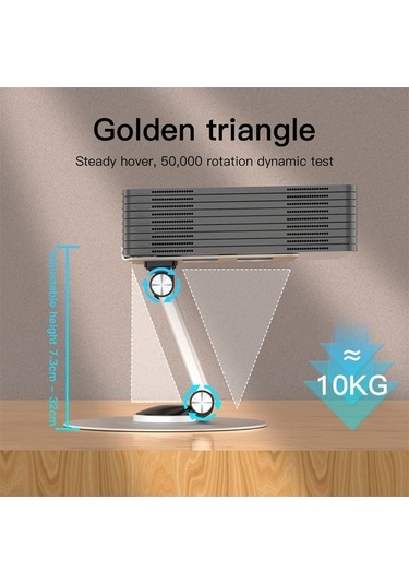 Ebitda Küçük Boy Alüminyum Masaüstü Katlanır Dizüstü Bilgisayar Braketi Ayarlanabilir Soğutma Standı - Gümüş