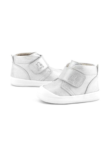 Rakerplus Yoohoo Hakiki Deri Beyaz Simli Cırtlı Unisex Bebek Bot Beyaz