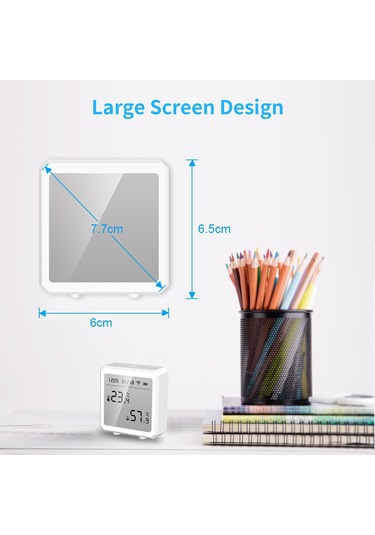 Qingmipy Tuya Wifi 2.4g Dijital Nem Ve Sicaklık Sensörü -10 C 55 C 0% 100%rh Ölçüm, Mini Abs Beyaz, Pil İçermez
