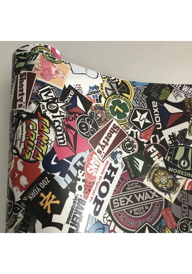 50x300 Cm Kendinden Yapışkanlı Araba Sticker Bomba Wrap Folyo Jdm Kafatası Graffiti Karikatür No 2 50cm X 200cm 1 Piece Set
