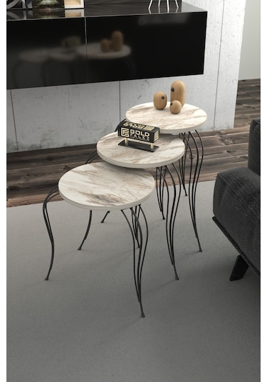 Zigon Sehpa C Lüx Gümüş Efes