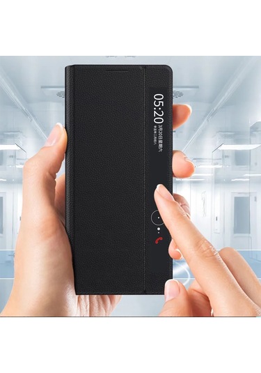 Butu Honor Magic V2 5g Görünüm Penceresi İş Telefonu Kılıfı Pu Deri Standı Kapak Çevirin