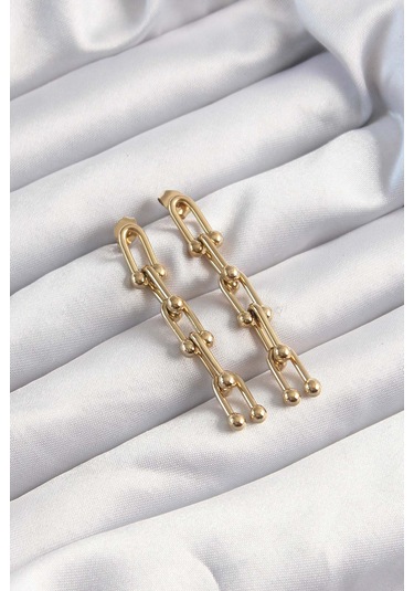 Zarif Kadın İçin Golden Çelik Tiffany Küpe Gri