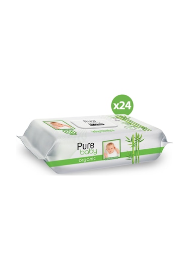 Pure Baby Organik Bambu Özlü Islak Havlu 24 90 2160 Yaprak