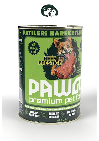 PAWGO Beef Prestige Sığır Etli Parça Etli Köpek Mama 12 x 415 G