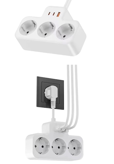 Çoklu Kablolu Priz -priz Çoğaltıcı-priz Dönüştürücü 1usb-2type-c