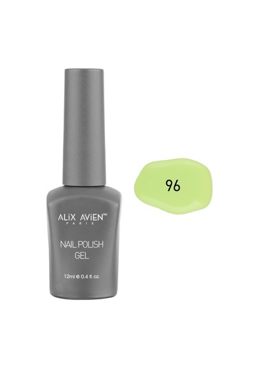Alix Avien Limon Yeşili Kalıcı Oje 96-yoğun Renk Veren Jel Oje 12 Ml-nail Uv Gel Polish 96