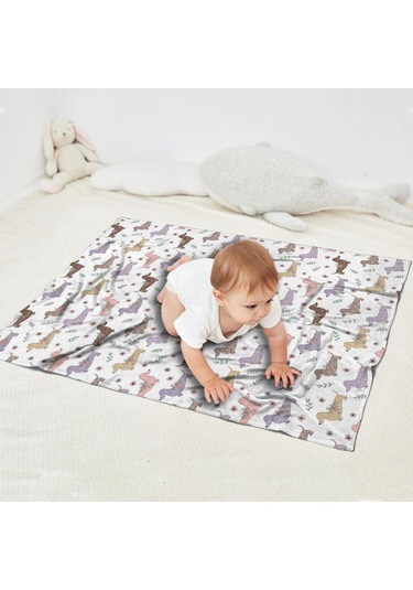 Dachshund Desenli 30x40inch Polar Battaniye, Yumuşak Ve Rahat-a6 Dachshund Floral White