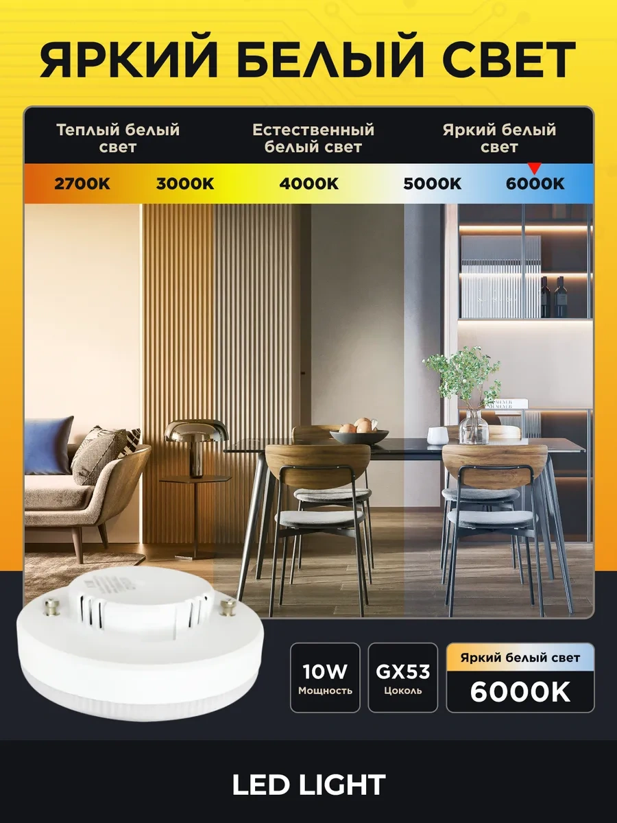 Ecola Aramalı Tavanlar İçin Gx53 10w 6000k Led Ampuller 440477162