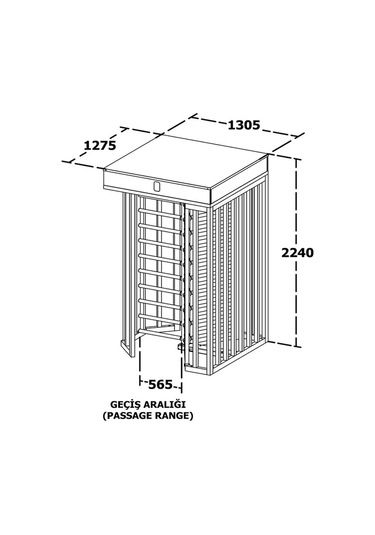 T2500k Single 3 Kollu Boy Turnike Galvaniz + Boyalı 230 Kg