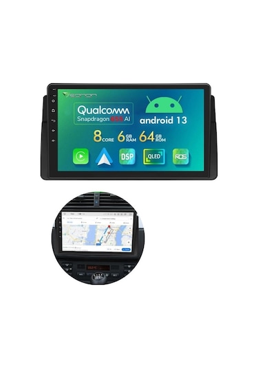 Eonon E46a12s Android 13 Oto Teyp Bmw E46 Uyumlu 9 Dokunmatik Multimedya Sistemi - 4g Destekli 9"