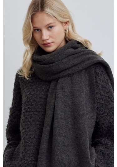 Manuka Cozy Yumuşak Dokulu Atkı Antrasit