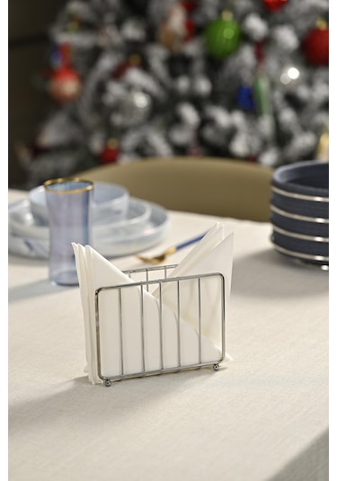 Silver Kafes Peçetelik, Kafe Cafe, Restoran, Otel, Dekoratif Peçetelik Hediyelik - Metal Paslanmaz Renkli