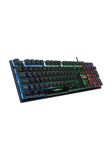 Everest Km-198 Luminax Siyah Gökkuşağı Aydınlatmalı Q Gaming Oyuncu Klavye + Mouse Set Optik