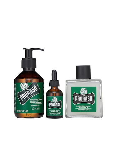 Proraso Beard Refreshing Sakal Bakım Şampuanı 200 ML + Balsam 100 ML + Sakal Yağı 30 ML