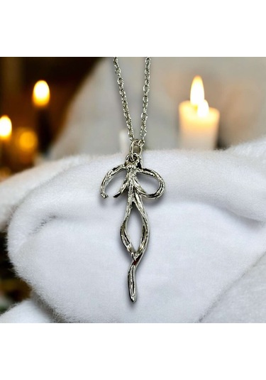 Kurdele Çelik Kadın Kolye Antik Gümüş Kaplama 60 Cm Zincir Çok Renkli