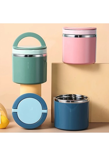 Chuangyinshop Mavi 21,3 Oz Paslanmaz Çelik Yemek Saklama Kabı Mavi