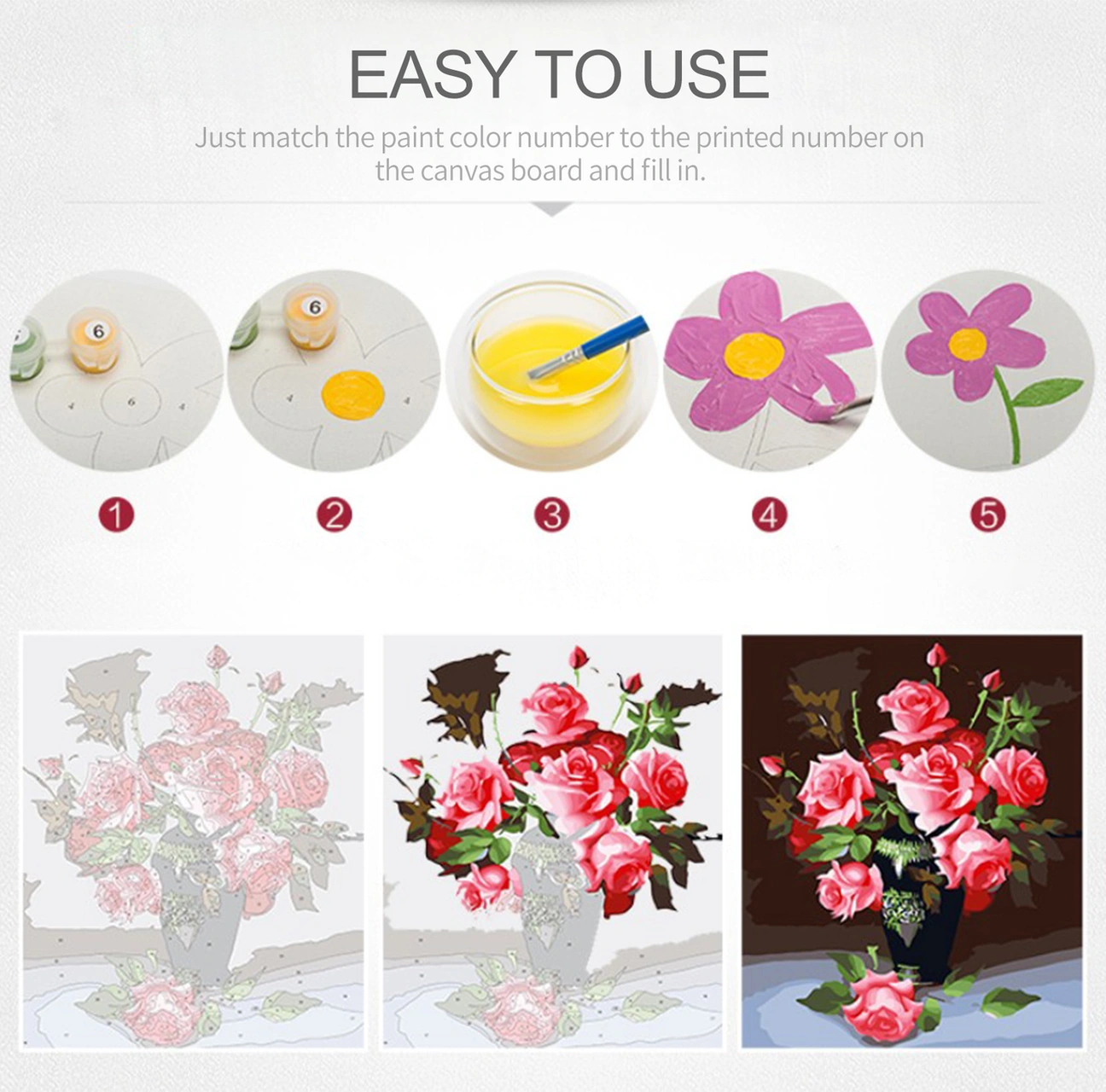 Dianziye 30x40cm Gx713 Elk Desenli Rakamlı Yağlı Boya, Ev Dekorasyonu İçin Dıy El Boyama Seti, Çerçevesiz Diğer