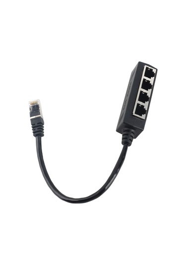 Fosenze Cat7 Rj45 Ağ Çözümleyici Adaptörü - 1 Erkek 4 Dişi Ethernet Bağlantısı, Altın Kaplı Çekirdek, Ev Ofis Kullanıma Uygun, Dürtüye Dayanıklı Abs Malzeme