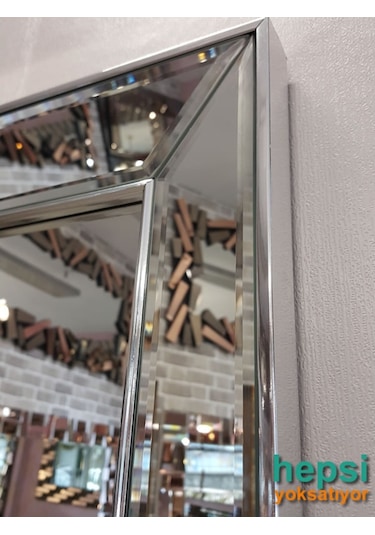 Ayna Çerçeveli Model Gümüş Renk Boy Aynası Gümüş