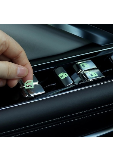 Araba Cam Sticker Kaldırıcı Modifiye Sticker Araba Aydınlık Anahtarı Araba Cam Düğmesi Araba Sticker Aydınlık Yeşil