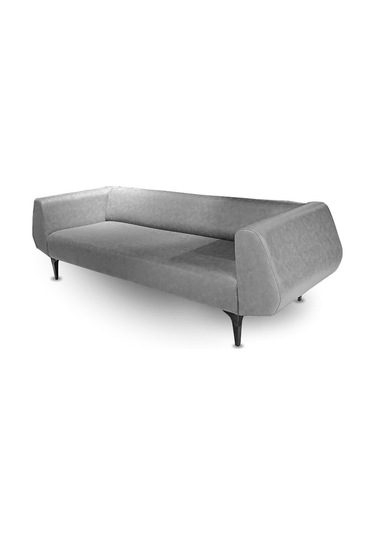 Koltukstilim Vivente Deri Üçlü Kanepe Gri