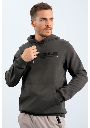 Tommy Life Haki Kanguru Cep Standart Kalıp Kapüşonlu Erkek Sweatshirt - 87883 Haki