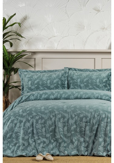 Elart Stella Comfort Uyku Seti Yatak Örtüsü Çift Kişilik 3 Parça 220x240 Cm Yeşil Yeşil