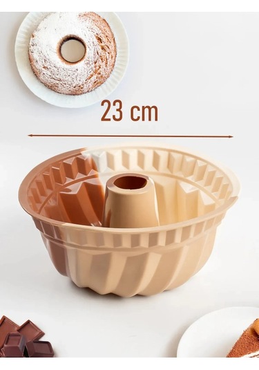 Isıya Dayanıklı Silikon Kek Kalıbı 23cm Yuvarlak, Yapışmaz,