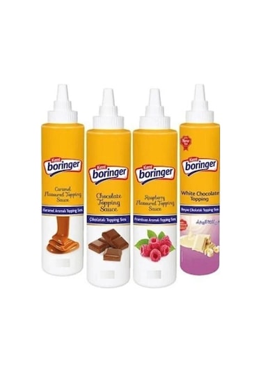 Karma Koli Topping Sos Karamelli Çikolatalı Frambuazlı Beyaz Çikolata 4 x 300 G