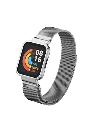 Xiaomi Redmi Watch Mi Watch Lite Uyumlu Krd-58 Metal Pak Kordon Kırmızı