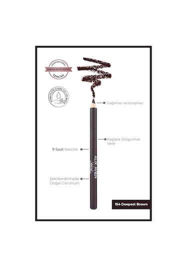 Alix Avien Uzun Süre Kalıcı Belirginleştirici Şekillendirici Kahve Kaş Kalemi Brow Liner 154 Deepest Brown