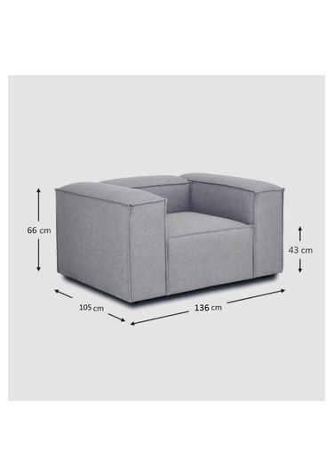 Most Mollis Berjer Silinebilir 32 Gri Keten Kumaş Yumuşak Sünger