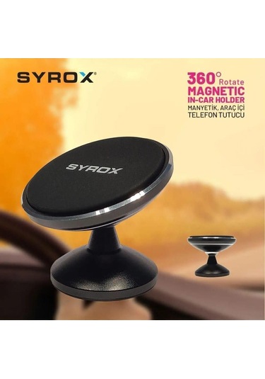 Ph34 Araç İçi Manyetik Telefon Tutucu Mıknatıslı Siyah 2 Yıl Torpido Üstü Çelik Cn