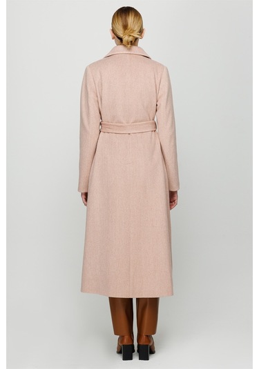 Aller Detaylı Torba Cepli Ara Boy Manto Pudra-pudra Pudra